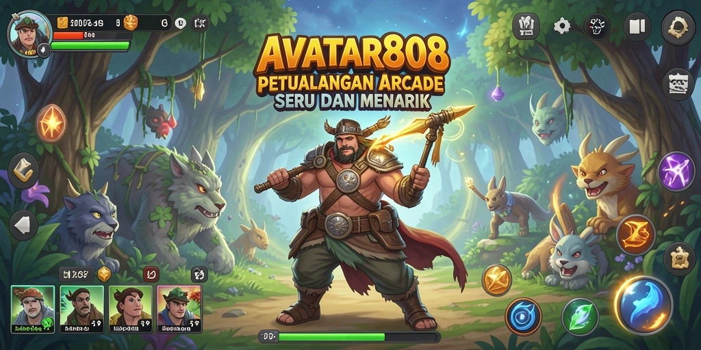 Tampilan gameplay seru di AVATAR808 dengan aksi Arcade yang mendebarkan.
