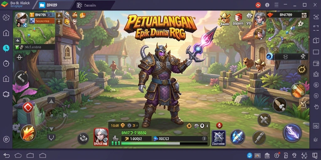 Screenshot utama BNI789 menampilkan aksi RPG yang mendebarkan.
