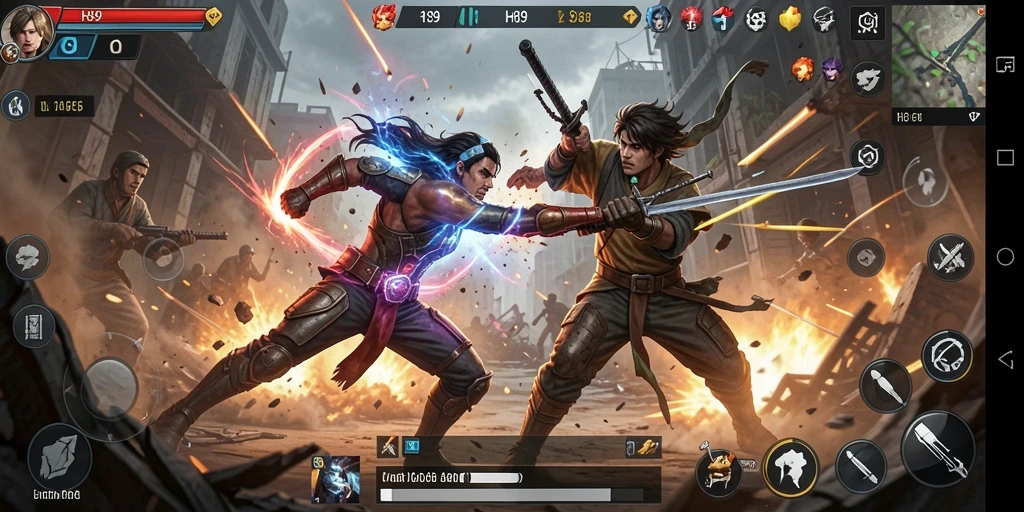 Gameplay H89 yang intens dan penuh aksi pertarungan.