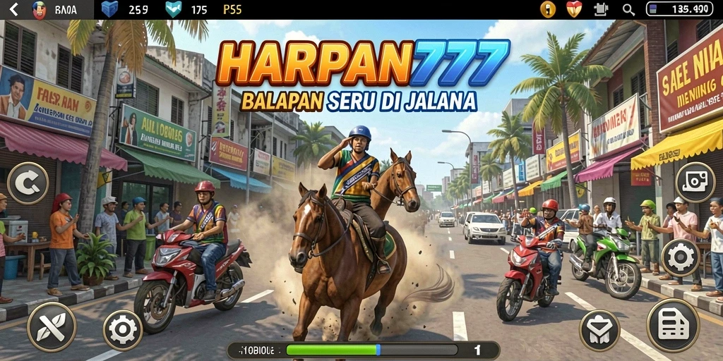 Tampilan gameplay seru di HARAPAN777 saat balapan cepat.