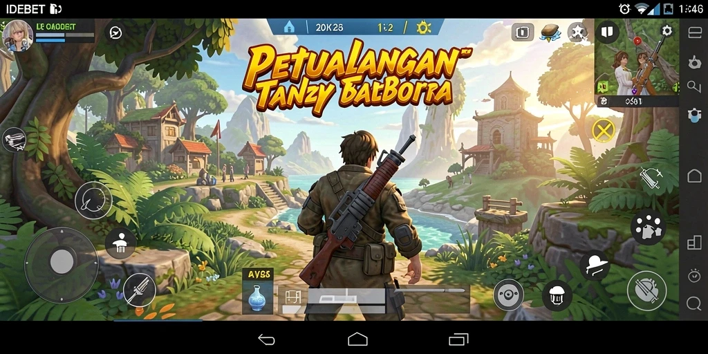 Gameplay IDEBET yang menampilkan dunia terbuka yang menakjubkan.