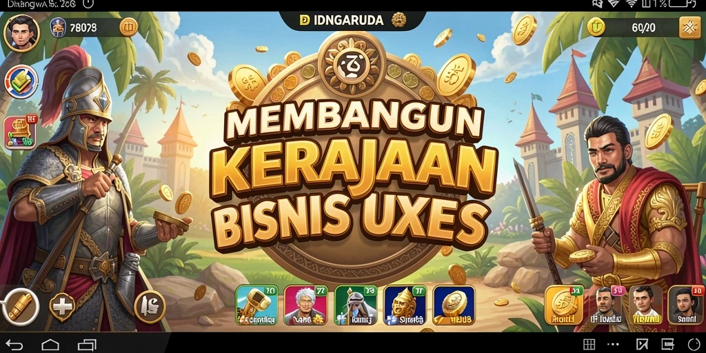 Gameplay IDNGARUDA menampilkan strategi bisnis yang menantang.
