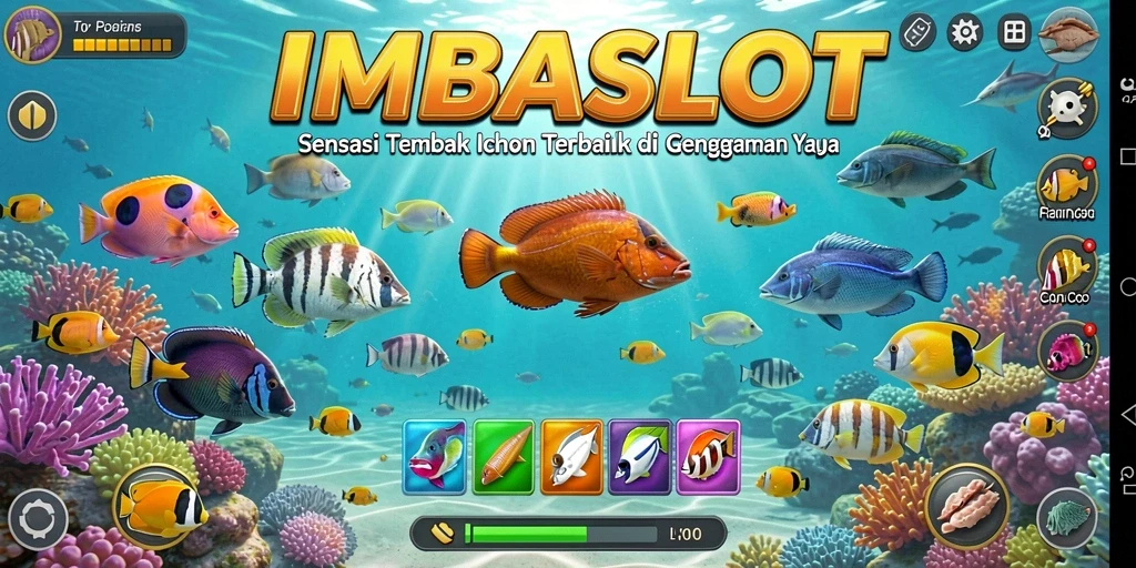 Tampilan gameplay menegangkan di IMBASLOT saat menangkap ikan.