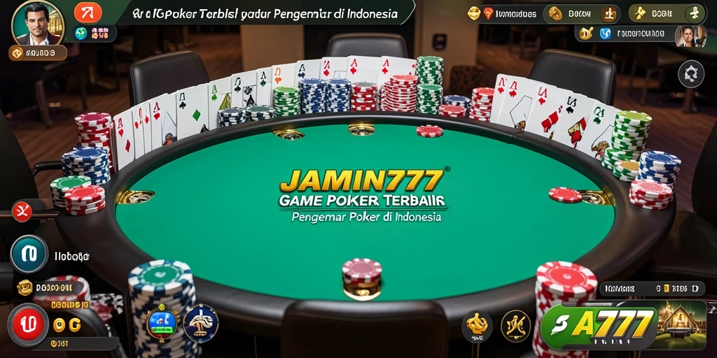 Tampilan utama gameplay <strong>JAMIN777</strong> saat bermain poker.