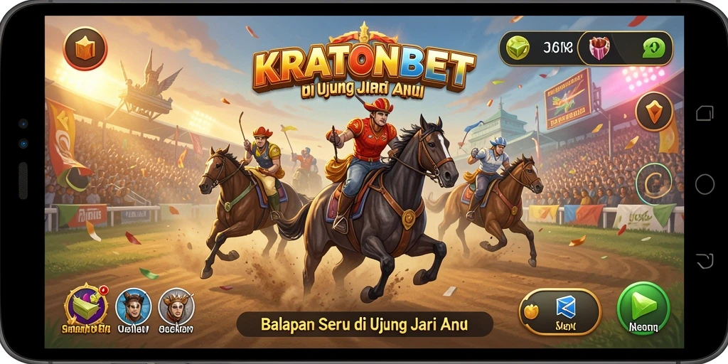 Tampilan gameplay menegangkan dari KRATONBET saat balapan.