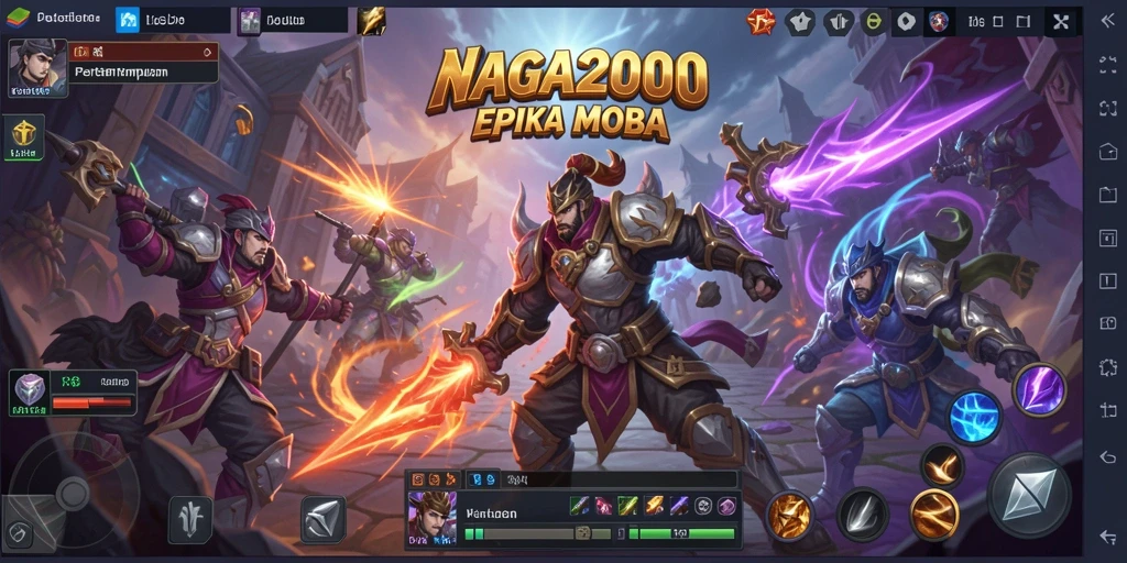 Tangkapan layar gameplay NAGA2000 dengan aksi pertarungan yang seru.