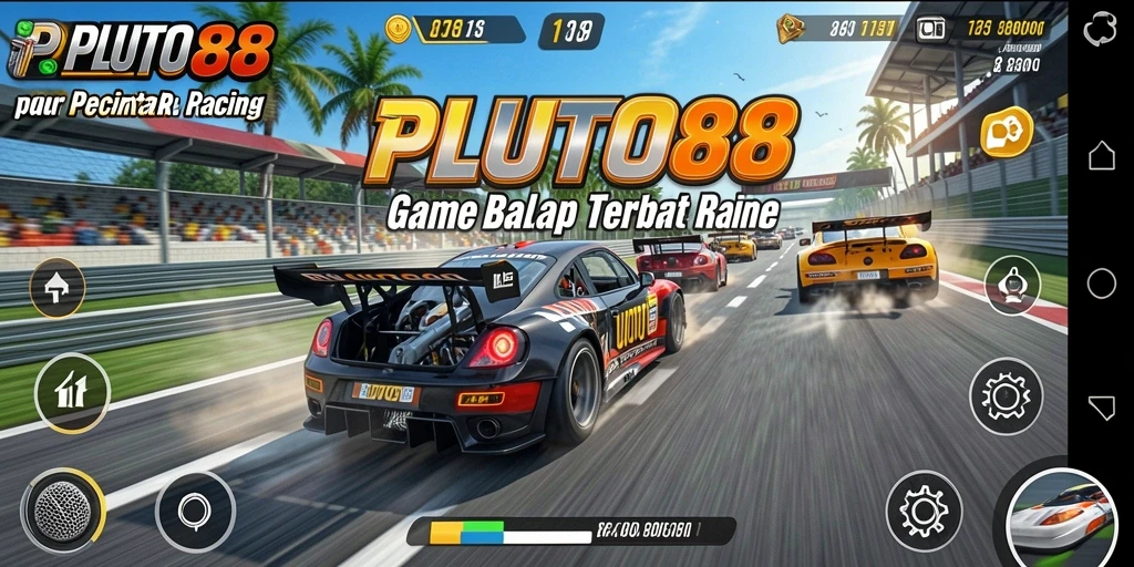 Tangkapan layar gameplay PLUTO88 yang menunjukkan aksi balap seru.