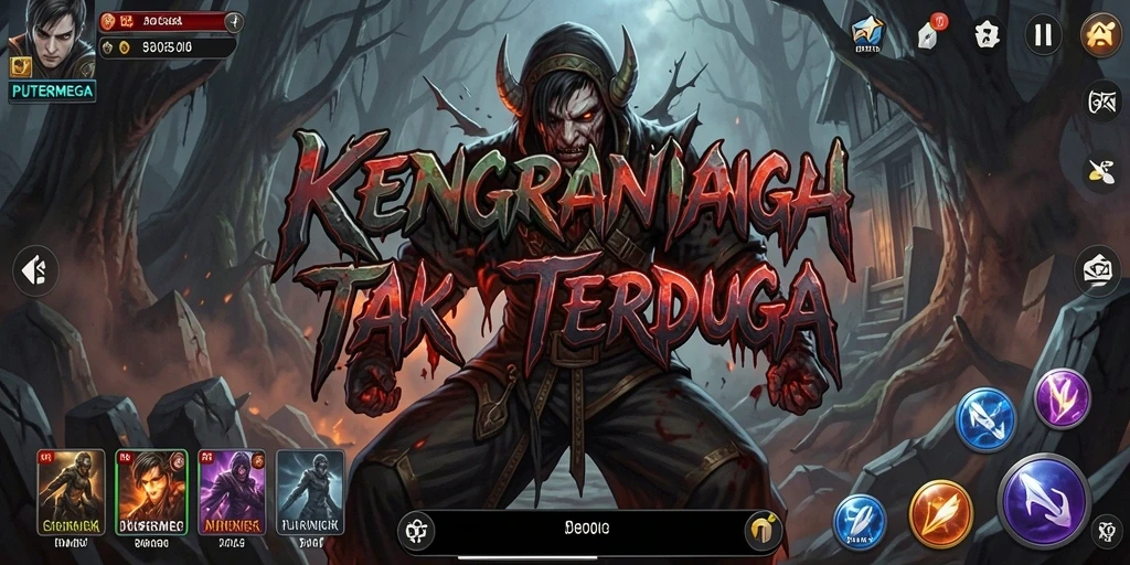 Screenshot gameplay PUTERMEGA yang memperlihatkan kegelapan dan ketegangan.
