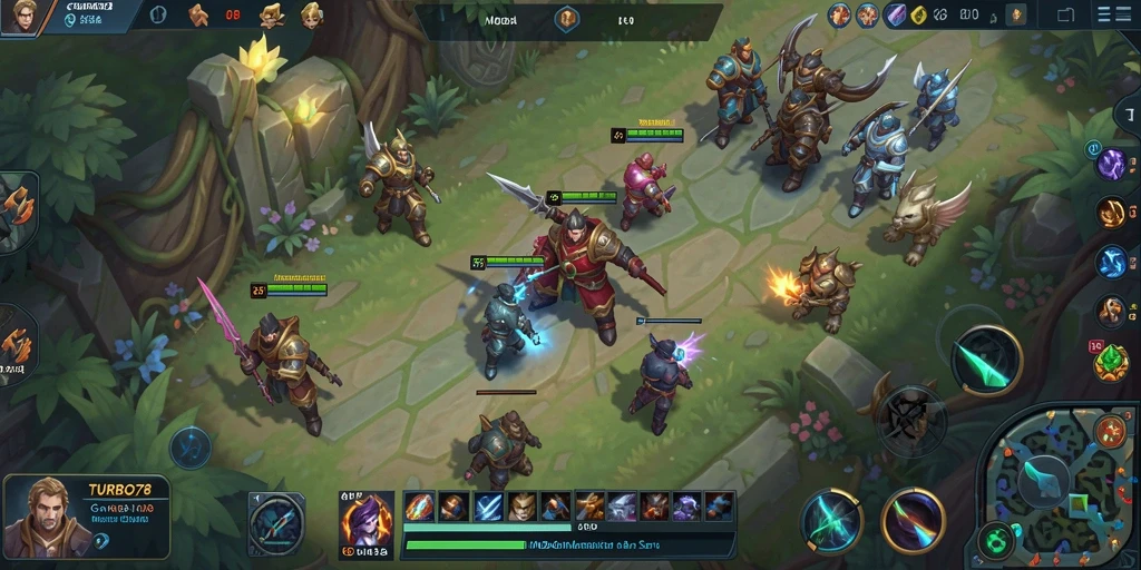 Tampilan gameplay seru dari TURBO78 di arena MOBA.